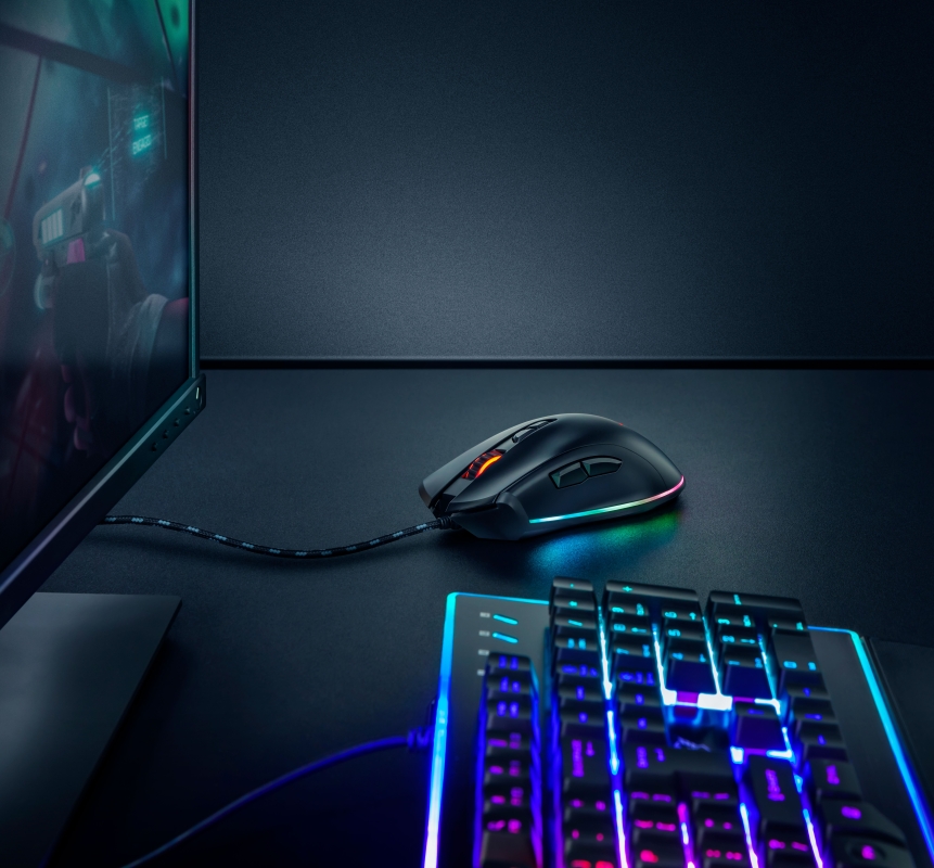 Mouse Gamer Trust GXT 900 Qudos, RGB, 15000 DPI, 7 Botões Programáveis, USB, Preto