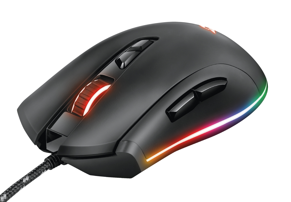 Mouse Gamer Trust GXT 900 Qudos, RGB, 15000 DPI, 7 Botões Programáveis, USB, Preto