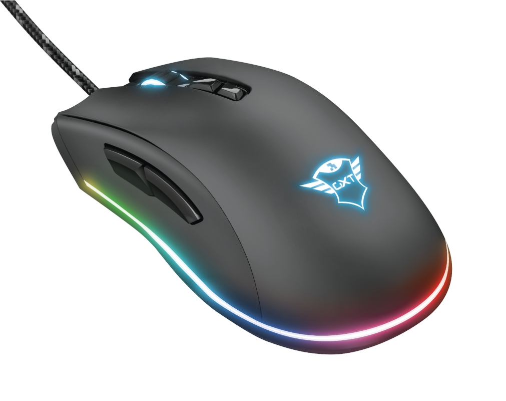 Mouse Gamer Trust GXT 900 Qudos, RGB, 15000 DPI, 7 Botões Programáveis, USB, Preto