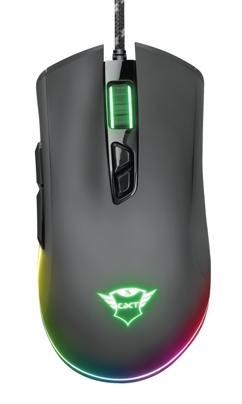 Mouse Gamer Trust GXT 900 Qudos, RGB, 15000 DPI, 7 Botões Programáveis, USB, Preto