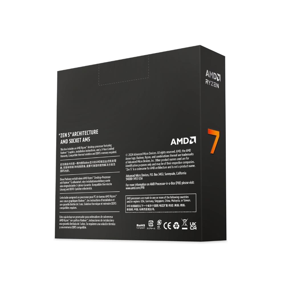  Processador Ryzen 7 8700G AMD , 8 núcleos, 16 threads, AM5, Preto