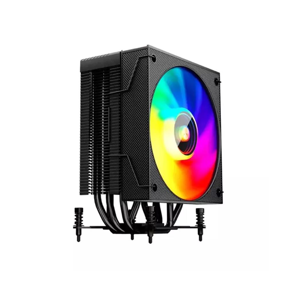 Air Cooler Aerion Titan Black, 120mm, RGB, Display Digital, 4 Heatpipes 6mm, Preto