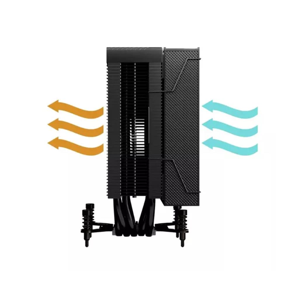 Air Cooler Aerion Titan Black, 120mm, RGB, Display Digital, 4 Heatpipes 6mm, Preto