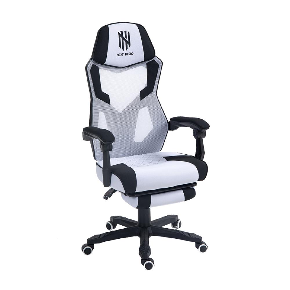 Cadeira Gamer New Hero Kinto, Reclinável, Branco e Preto