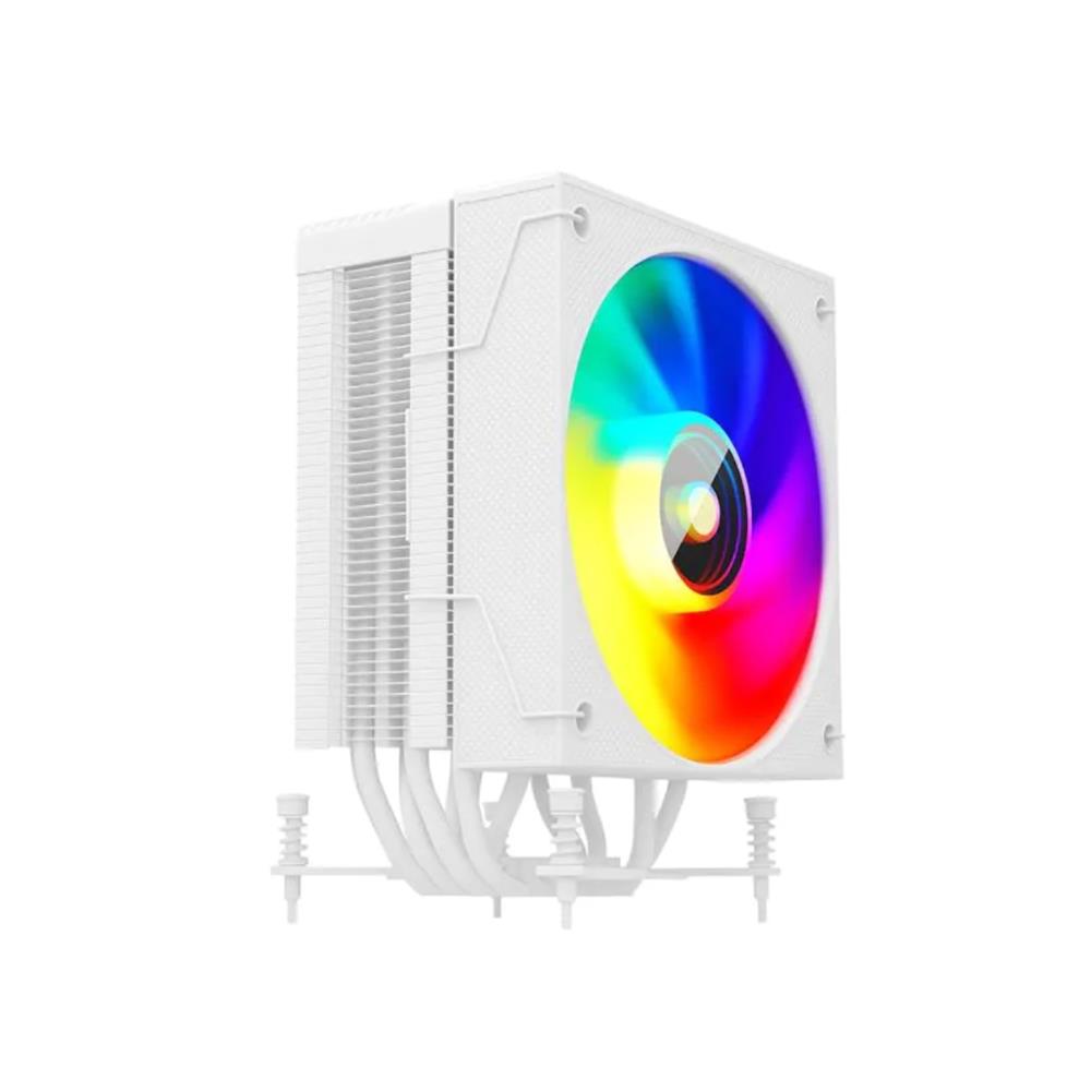 Air Cooler Aerion Titan, 120mm, LED RGB, Display Digital, 4 Heatpipes 6mm, Branco