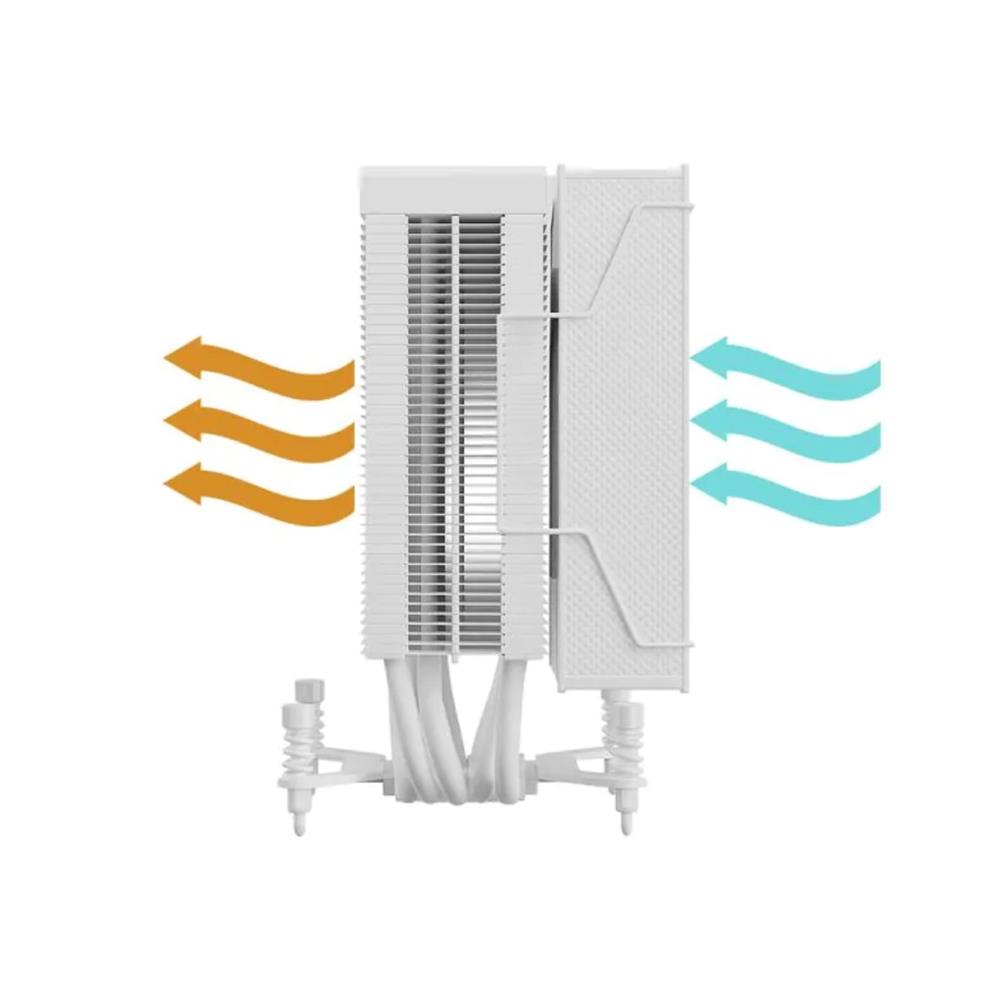 Air Cooler Aerion Titan, 120mm, LED RGB, Display Digital, 4 Heatpipes 6mm, Branco
