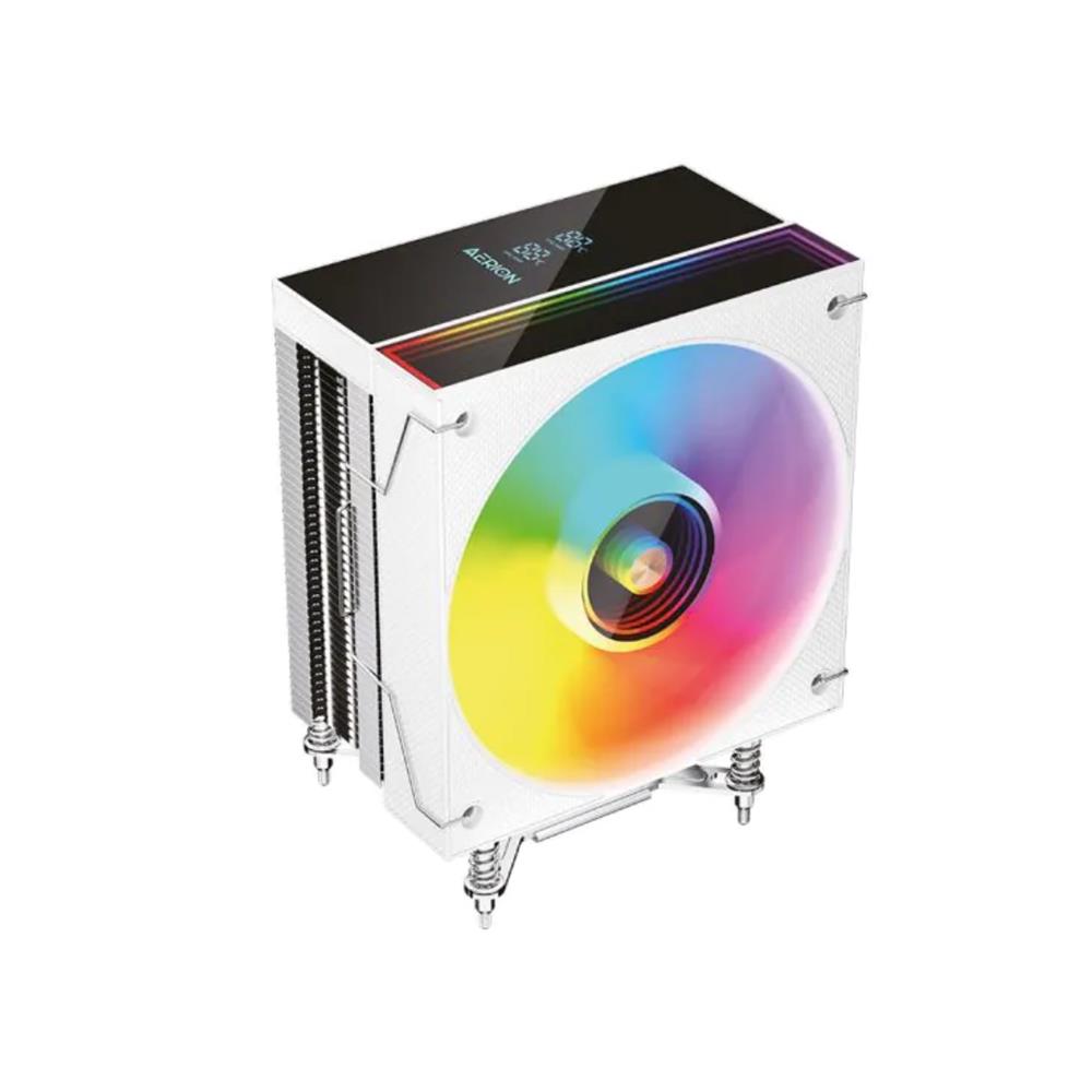 Air Cooler Aerion Titan, 120mm, LED RGB, Display Digital, 4 Heatpipes 6mm, Branco