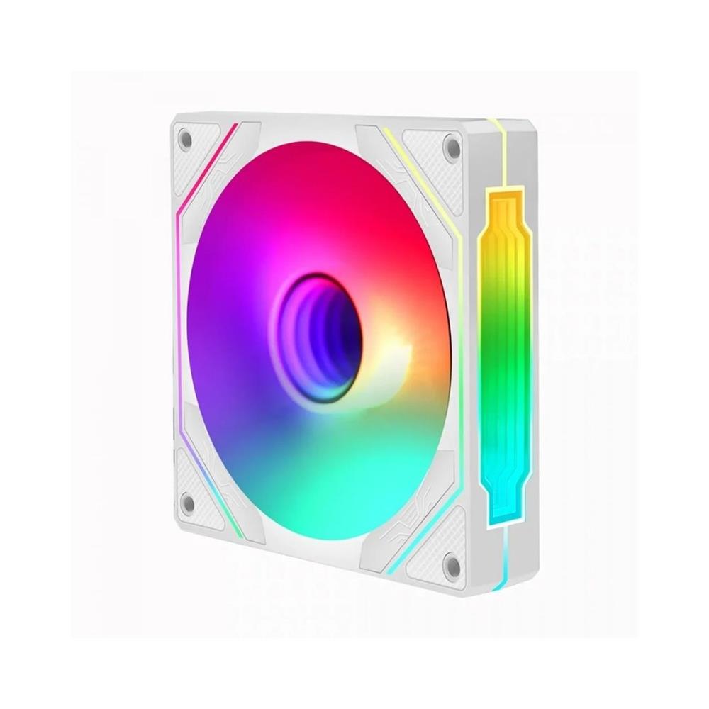 Cooler Fan Gamer Liketec Enigma, ARGB, 120mm, Reverse, Branco - LF-UNARGB-ENIGMA-2103