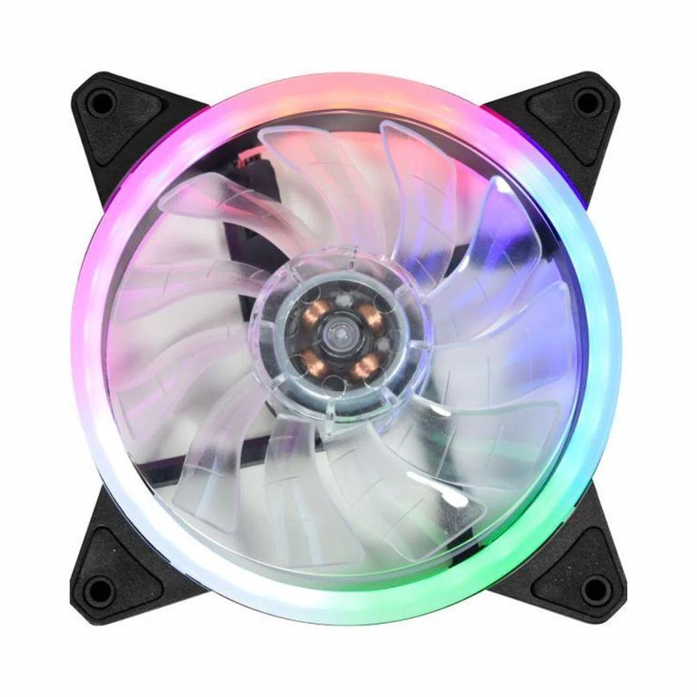 Cooler Fan K-mex AA-FAF1 Rainbow 120 mm, Baixo Ruído, Alta Refrigeração, 4-Pinos