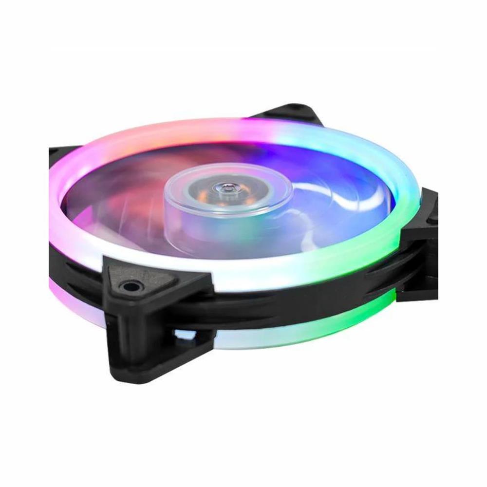 Cooler Fan K-mex AA-FAF1 Rainbow 120 mm, Baixo Ruído, Alta Refrigeração, 4-Pinos