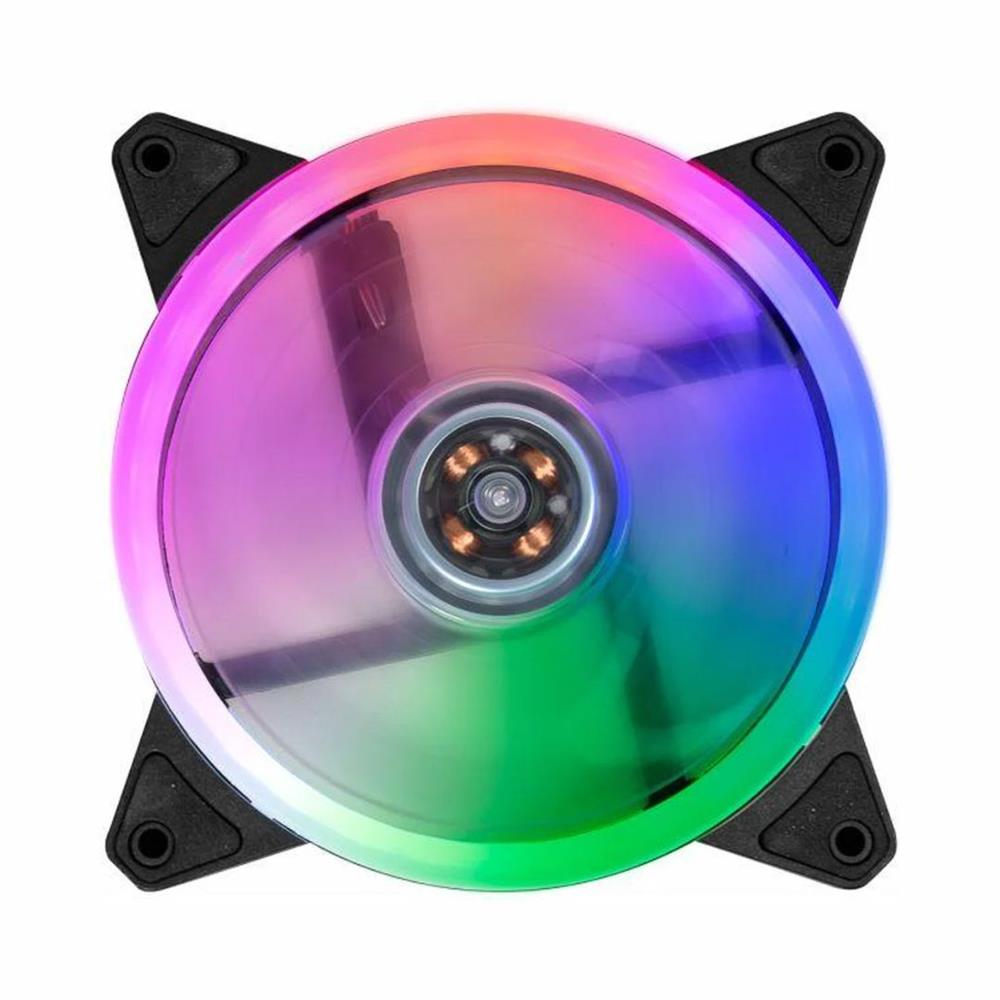 Cooler Fan K-mex AA-FAF1 Rainbow 120 mm, Baixo Ruído, Alta Refrigeração, 4-Pinos