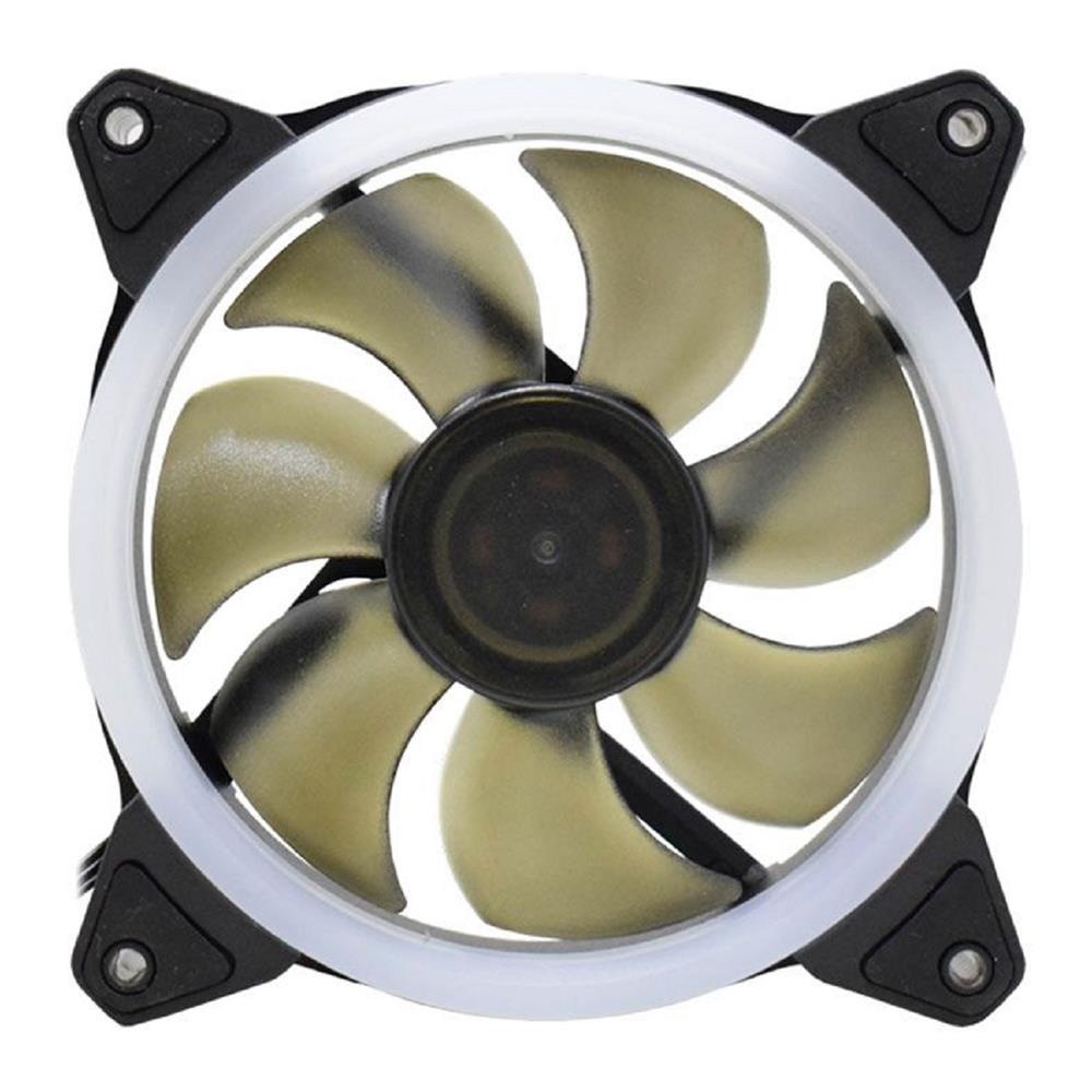 Cooler Fan K-Mex AF-CAH1, Single Ring,120mm, LEDs, Preto 
