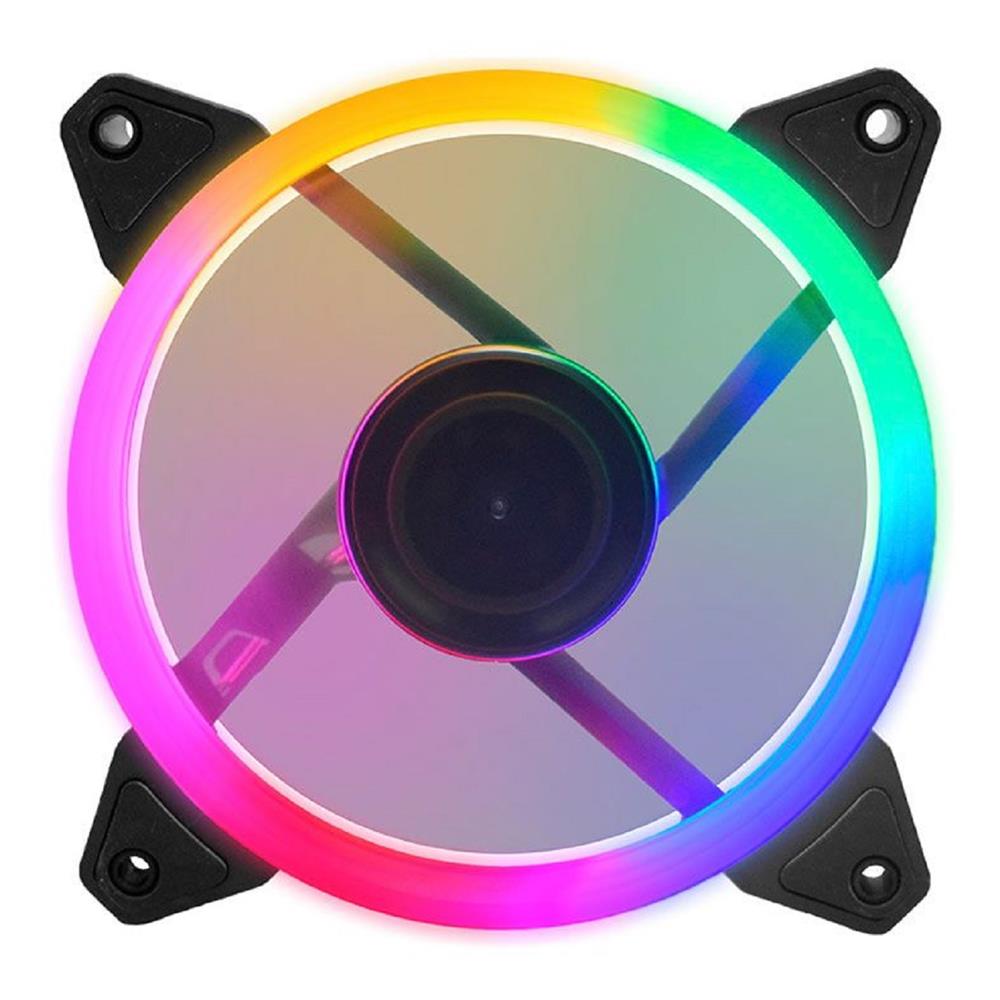 Cooler Fan K-Mex AF-CAH1, Single Ring,120mm, LEDs, Preto 