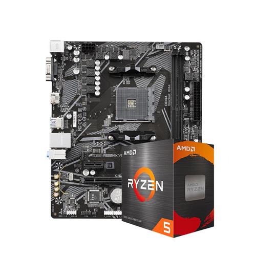 Kit Upgrade, AMD Ryzen 5 5000 + Placa Mãe Gigabyte A520M K V2, Chipset A520