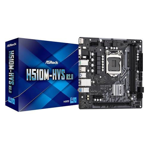 Placa Mãe ASRock H510M-HVS R2.0, Chipset H510, Intel LGA 1200, mATX, DDR4