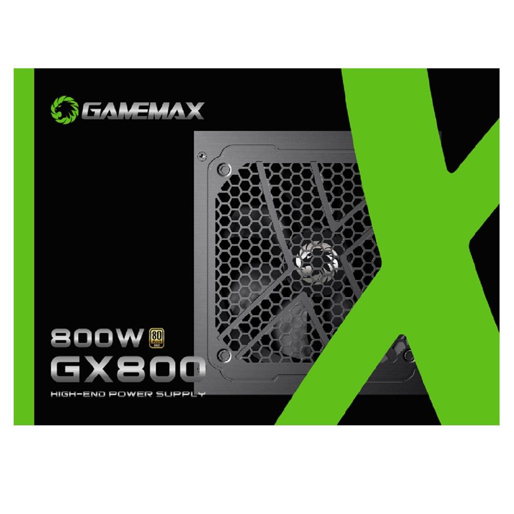 Fonte Gamemax GX800, 800W, 80 Plus Gold, PFC Ativo, Preto