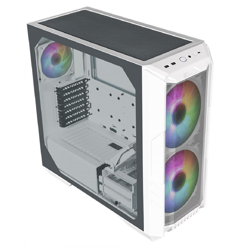 Gabinete Gamer Cooler Master HAF 500, Mid Tower, Vidro Temperado, Sem Fonte, Com 4 Fans ARGB, Branco