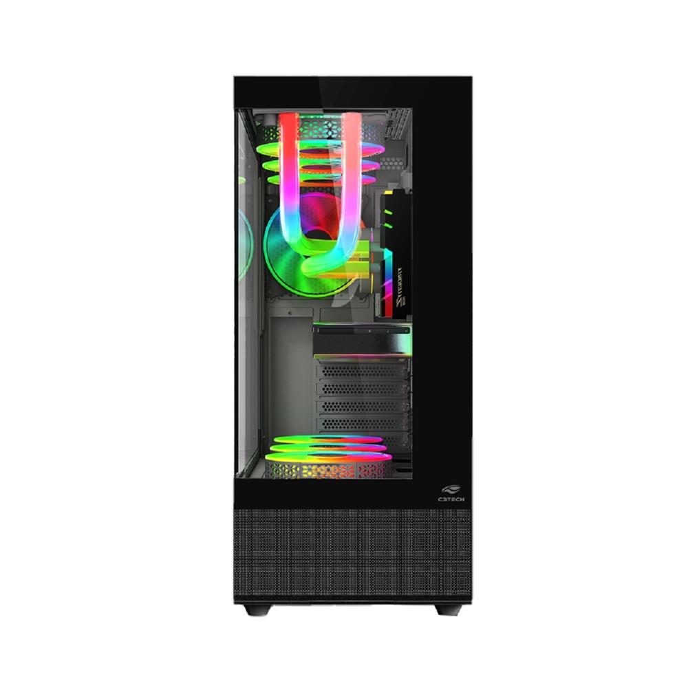 Gabinete Gamer C3Tech MT-G850BK, Mid Tower, Vidro Temperado, Sem Fonte, Sem Fan, Preto