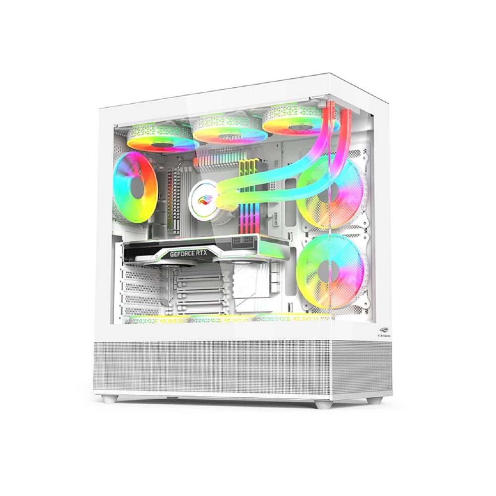 Gabinete Gamer C3Tech MT-G850WH, Mid Tower, Vidro Temperado, Sem Fonte, Sem Fan, Branco