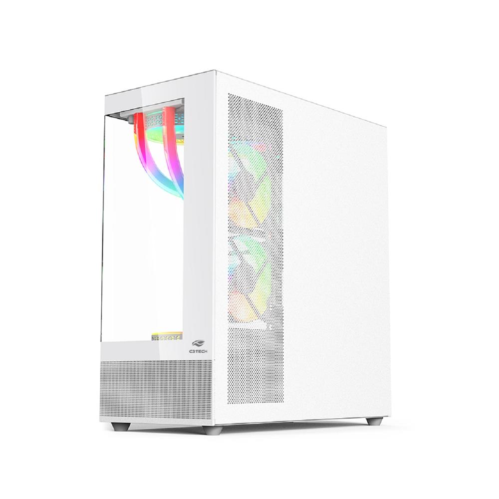 Gabinete Gamer C3Tech MT-G850WH, Mid Tower, Vidro Temperado, Sem Fonte, Sem Fan, Branco