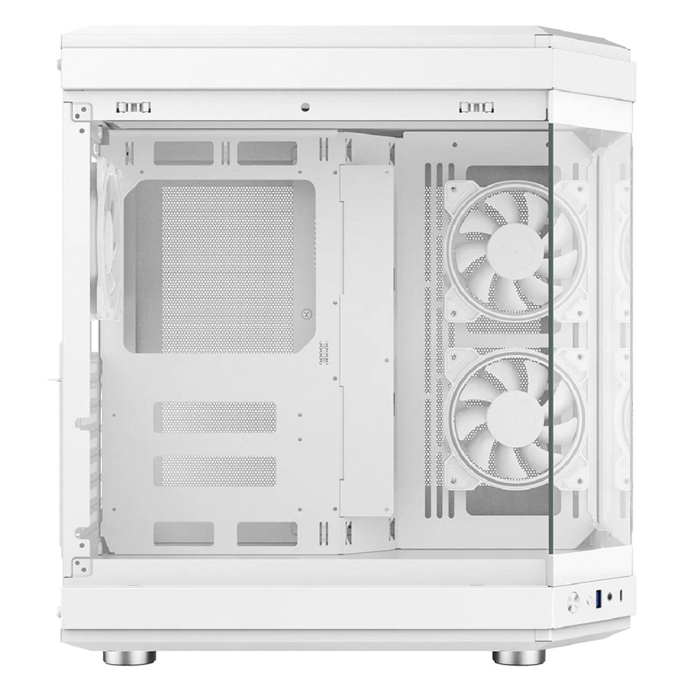 Gabinete Gamer Liketec Unreal Snow, Cube Desing, Mid Tower, Vidro Temperado, Sem Fonte, Sem Fans, Branco