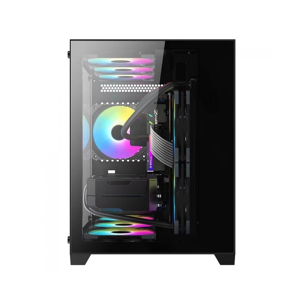 Gabinete Gamer Liketec Cube Kirra, RGB, Mid Tower, Vidro Temperado, mATX, Preto, Sem Fonte, Com 4 Fans
