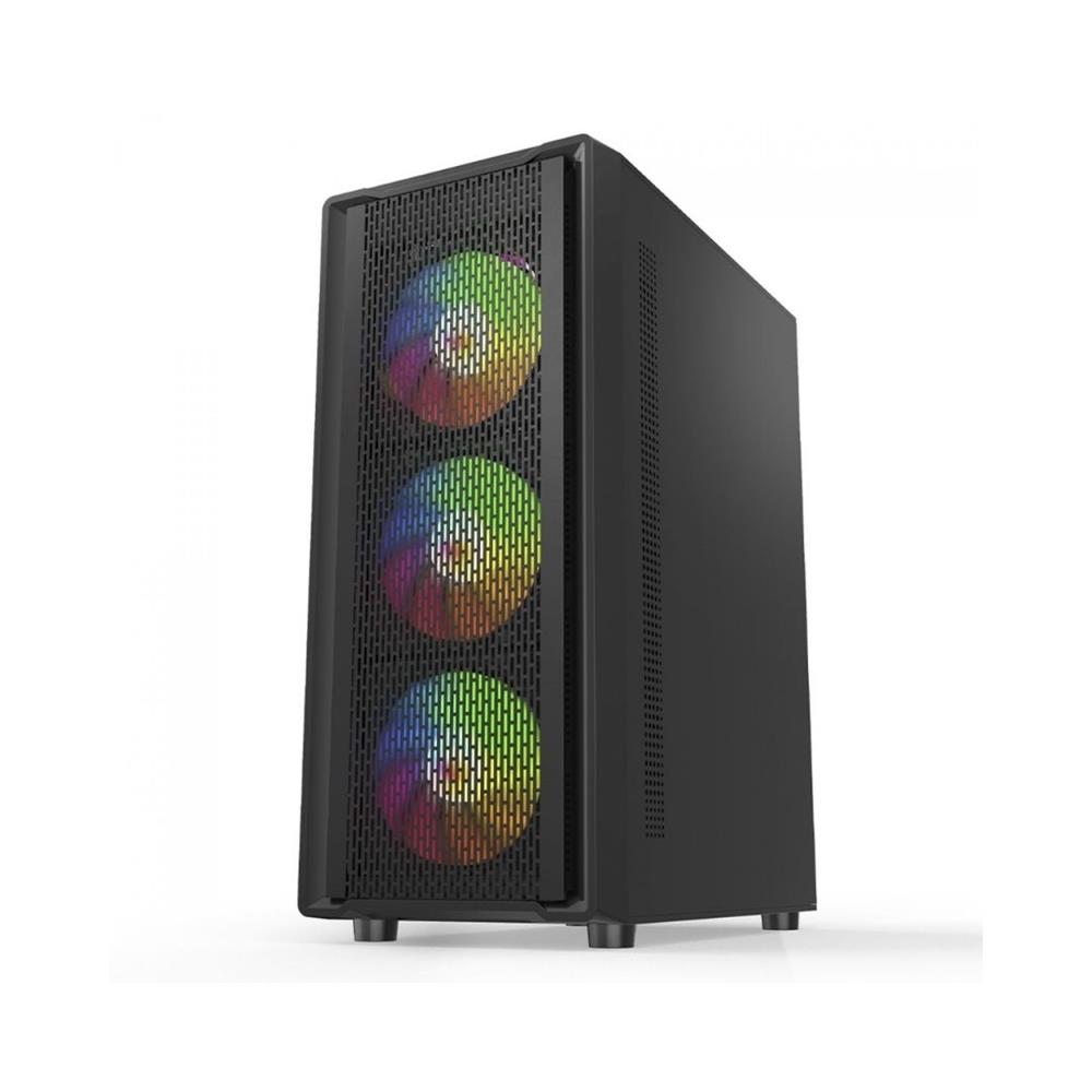 Gabinete Gamer Liketec Storm Mesh, Mid Tower, Vidro Temperado, Preto, Sem Fonte, Com 3 Fans