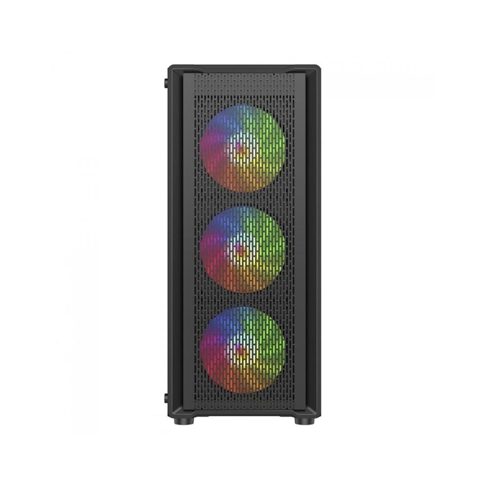 Gabinete Gamer Liketec Storm Mesh, Mid Tower, Vidro Temperado, Preto, Sem Fonte, Com 3 Fans