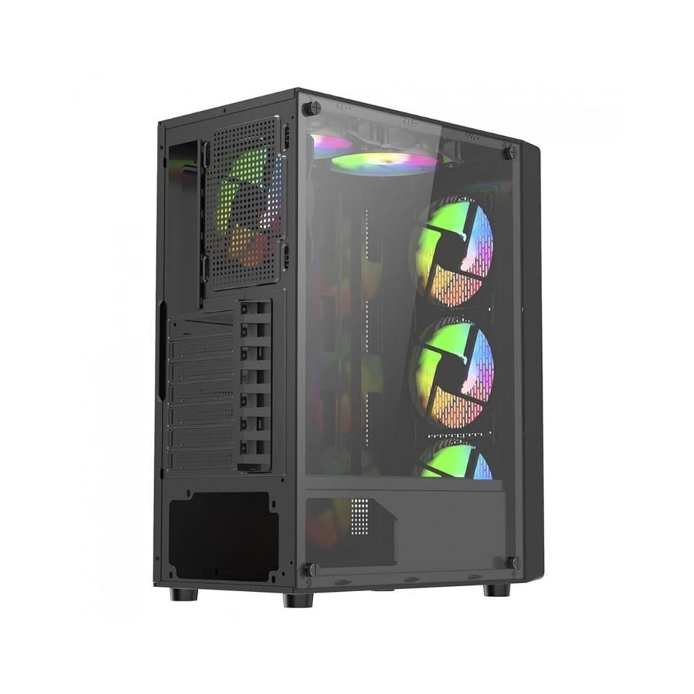 Gabinete Gamer Liketec Storm Mesh, Mid Tower, Vidro Temperado, Preto, Sem Fonte, Com 3 Fans