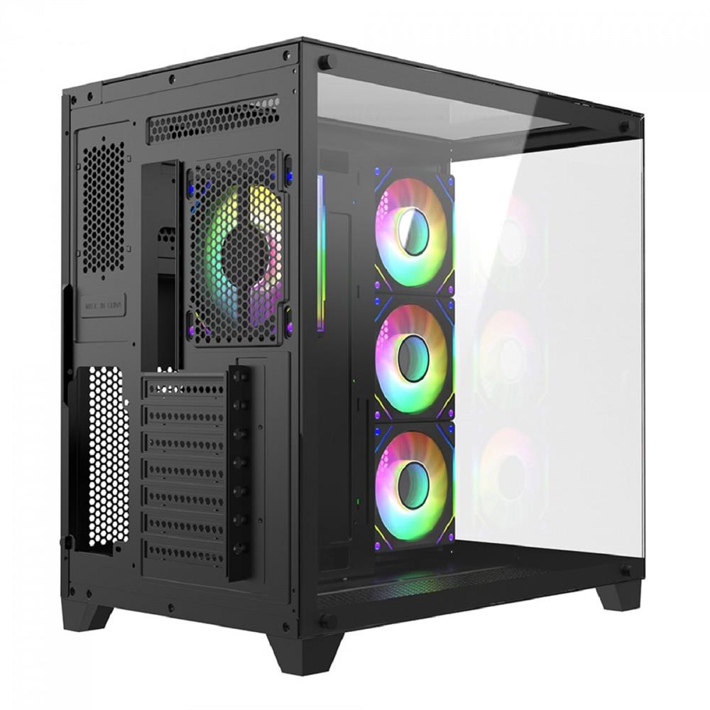 Gabinete Gamer Liketec Zeus Pro Glass, Mid Tower, Vidro Temperado, ATX, Black LC-CB3X3-ZEUS-2089
