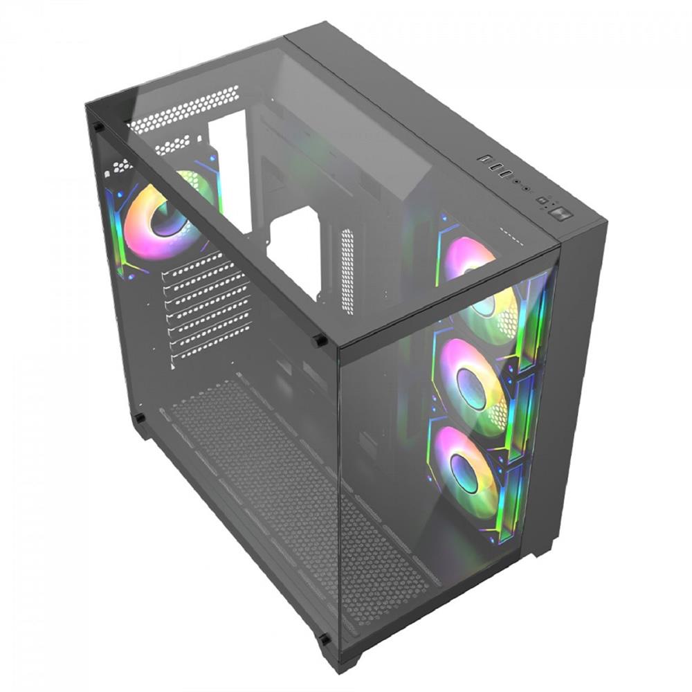 Gabinete Gamer Liketec Zeus Pro Glass, Mid Tower, Vidro Temperado, ATX, Black LC-CB3X3-ZEUS-2089
