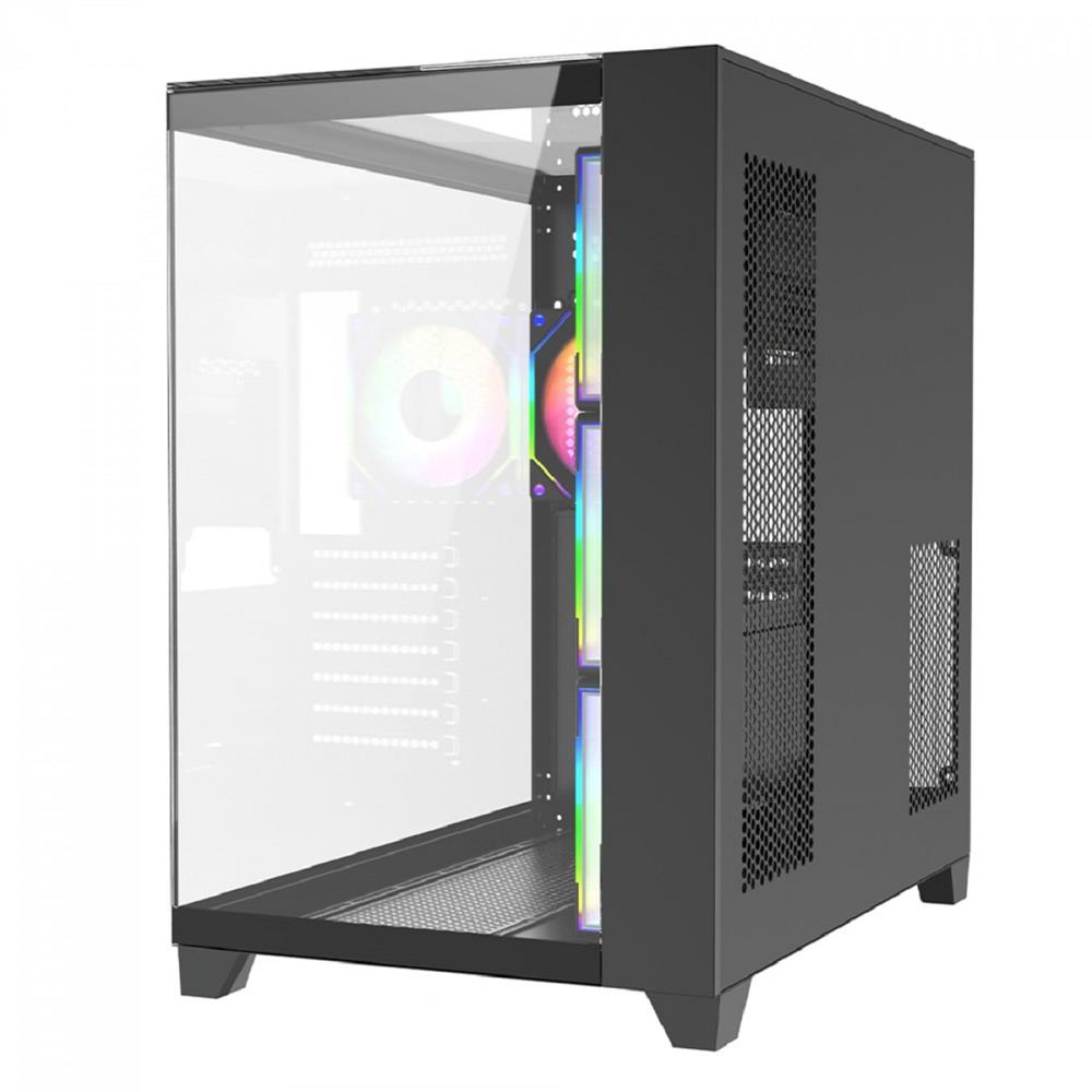Gabinete Gamer Liketec Zeus Pro Glass, Mid Tower, Vidro Temperado, ATX, Black LC-CB3X3-ZEUS-2089

