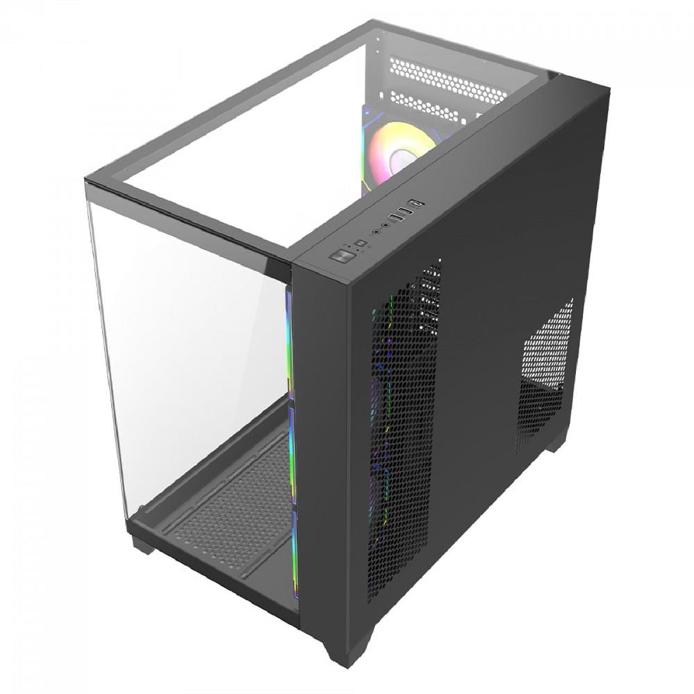 Gabinete Gamer Liketec Zeus Pro Glass, Mid Tower, Vidro Temperado, ATX, Black LC-CB3X3-ZEUS-2089
