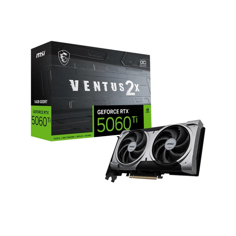Placa de Vídeo MSI NVIDIA GeForce RTX 5060 Ventus 2X OC, 8GB GDDR7, DLSS, Ray Tracing, Prata