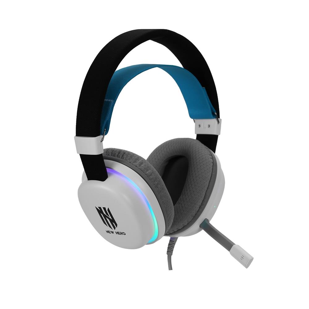 Headset Gamer New Hero Mage, RGB, Drivers de 40mm, Múltiplas Plataformas, Branco