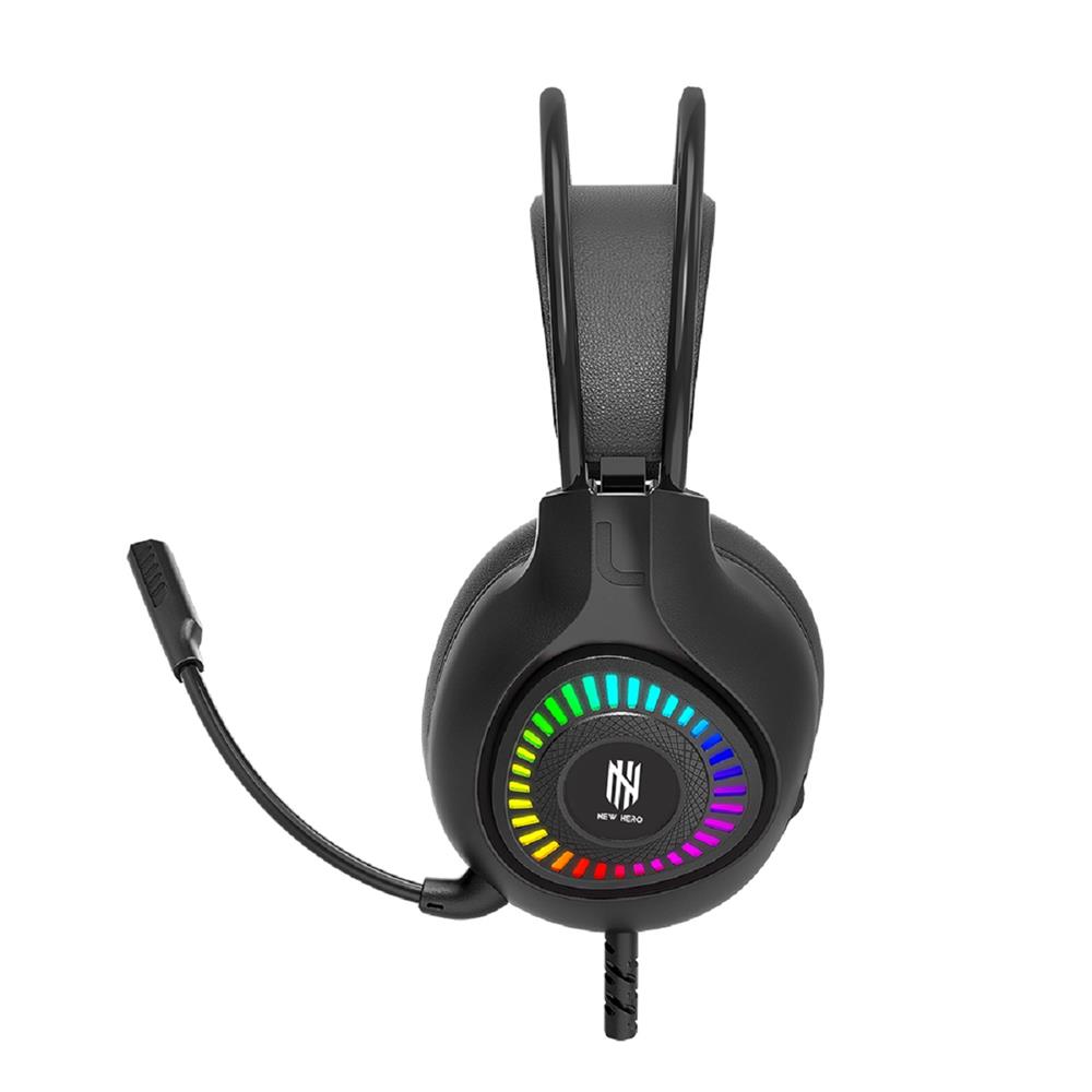 Headset Gamer New Hero Striker, RGB, Conector 3.5mm, Drivers de 50mm, Múltiplas Plataformas, Preto