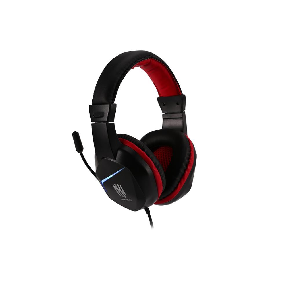 Headset Gamer New Hero Ultron, RGB, 3.5mm, Drivers de 40mm, Múltiplas Plataformas, Preto e Vermelho