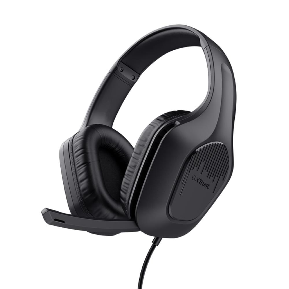 Headset Gamer Trust GXT 415 Zirox, Com Fio, Microfone, ABS, Couro Sintético, Preto