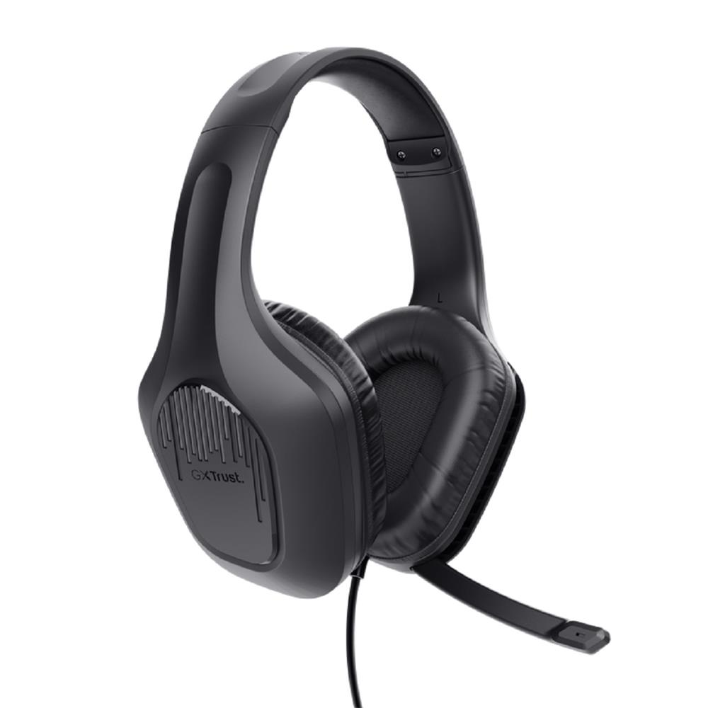 Headset Gamer Trust GXT 415 Zirox, Com Fio, Microfone, ABS, Couro Sintético, Preto