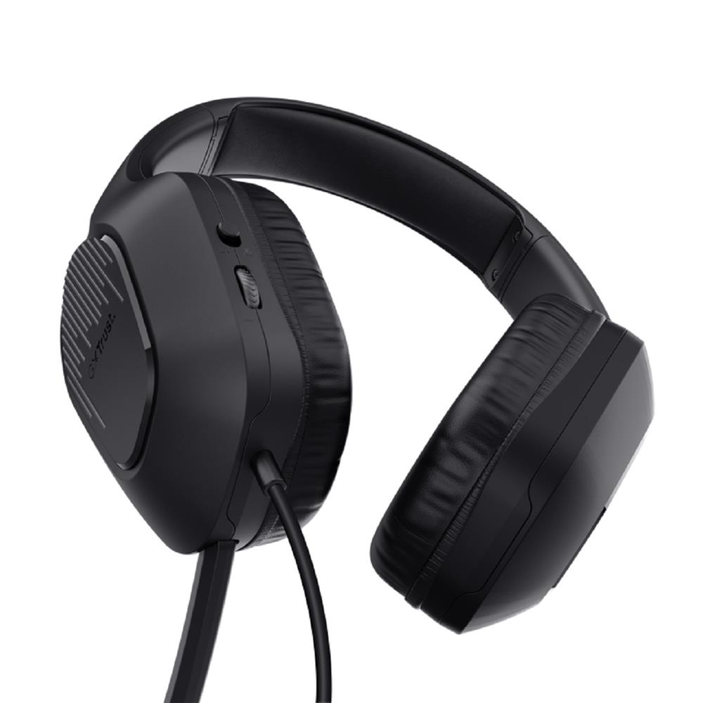 Headset Gamer Trust GXT 415 Zirox, Com Fio, Microfone, ABS, Couro Sintético, Preto