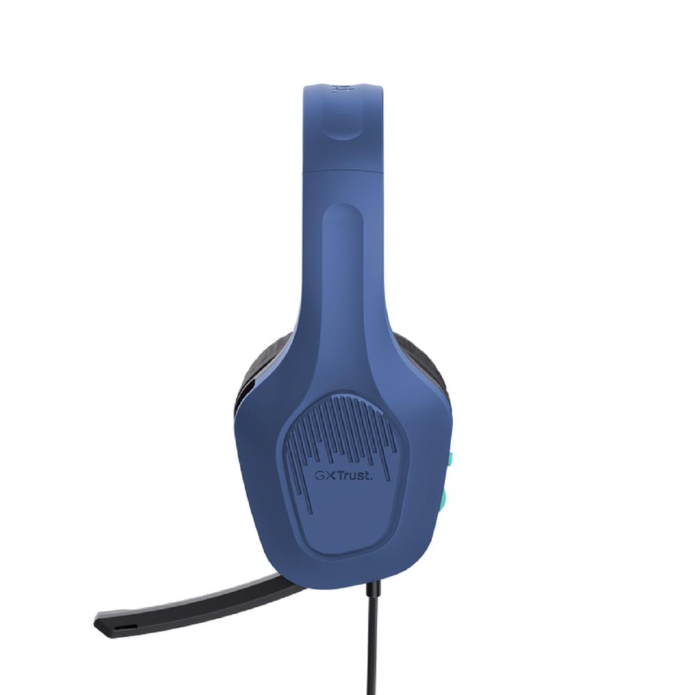Headset Gamer Trust GXT 415B Zirox, Com Fio, Microfone, ABS, Couro Sintético, Azul