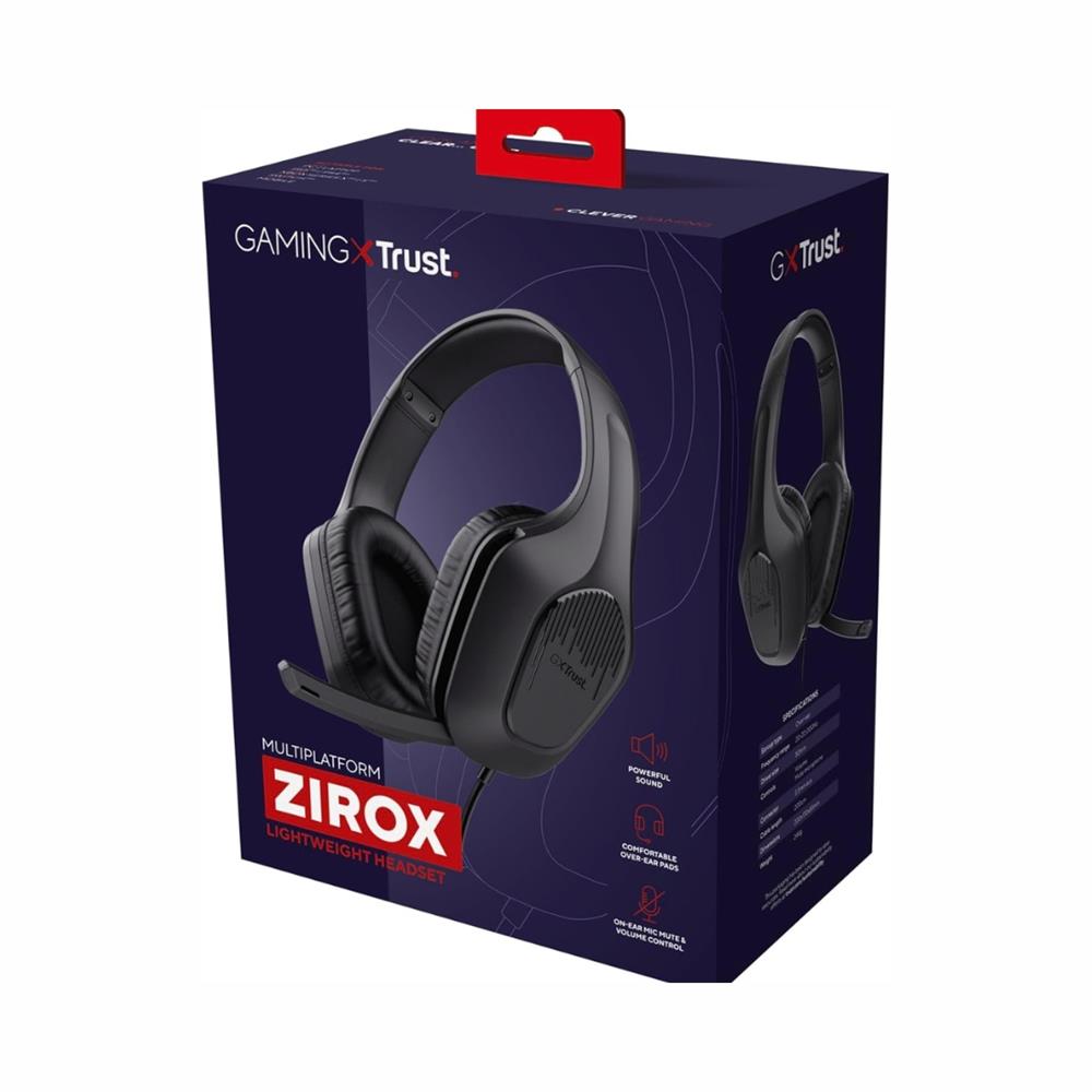 Trust Gaming GXT 415 Zirox Fone de ouvido para jogos leve - Black