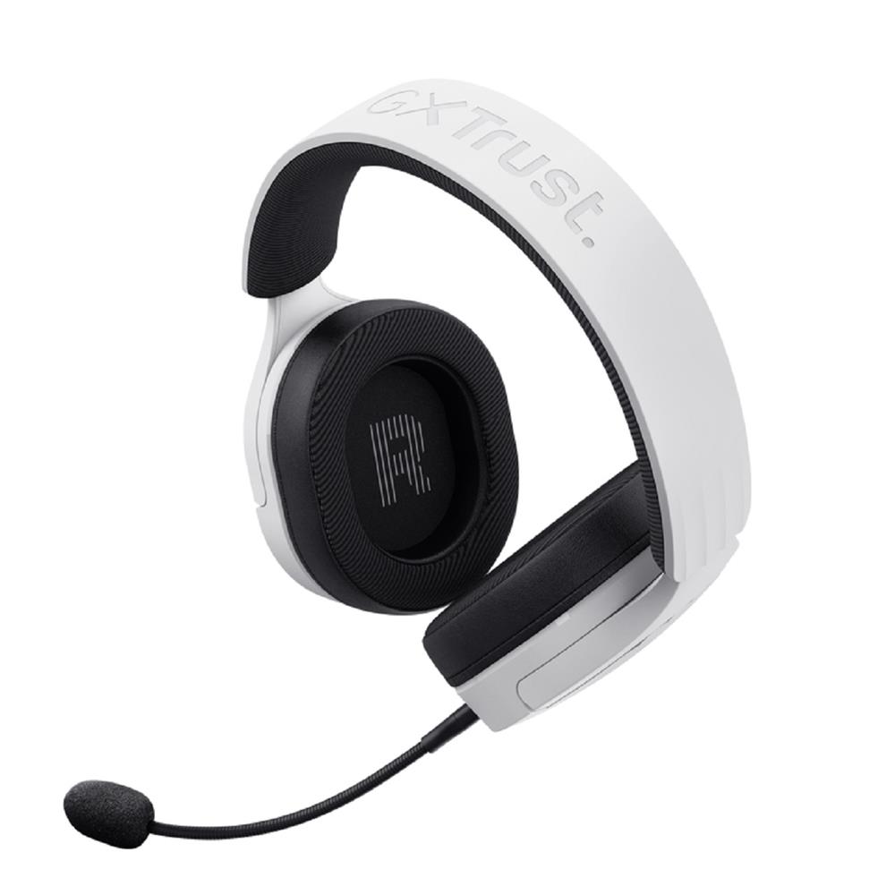 Headset Gamer Trust GXT 489P FAYZO, Com Fio, Microfone, ABS, Couro Sintético, Branco