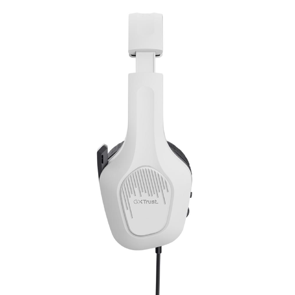 Headset Gamer Trust GXT 415W Zirox, Com Fio, Microfone, ABS, Couro Sintético, Branco