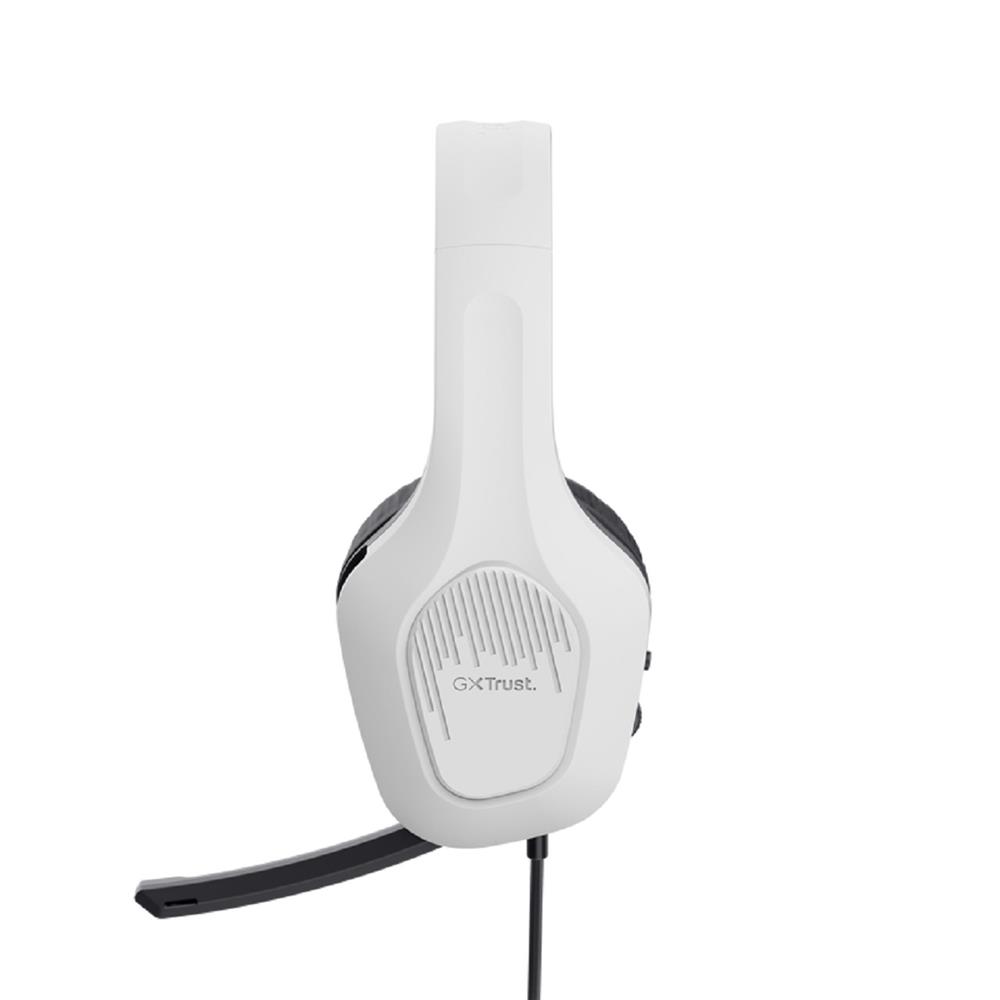 Headset Gamer Trust GXT 415W Zirox, Com Fio, Microfone, ABS, Couro Sintético, Branco