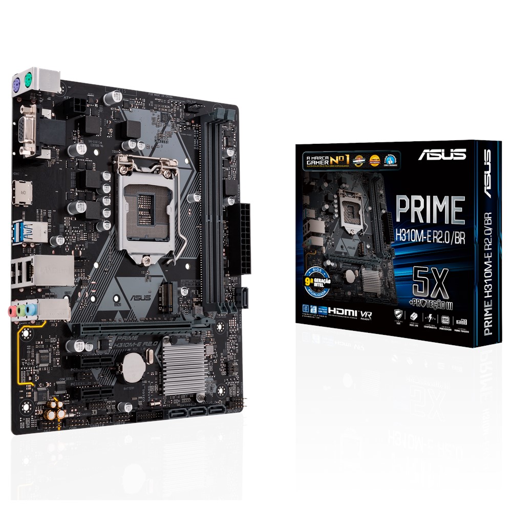 Placa Mãe Asus Prime H310M-E R2.0/BR , Chipset H310 , Intel LGA 1151 , mATX , DDR4