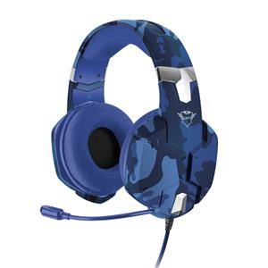 Headset Gamer Trust GXT 322B Carus , PS4 e PS5 , Drivers 50mm , 3.5mm , Over-ear , Azul Camuflado