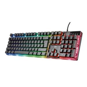 Teclado Gamer Trust GXT 835 Azor , LED Rainbow , USB , Preto