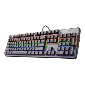 Teclado Mecânico Gamer Trust GXT 865 Asta , LED 7 Cores , Switch Red , USB , Preto