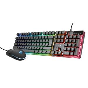 Kit Gamer Teclado e Mouse Trust GXT 838 Azor , LED Rainbow , Teclas Anti-ghosting , USB , Preto